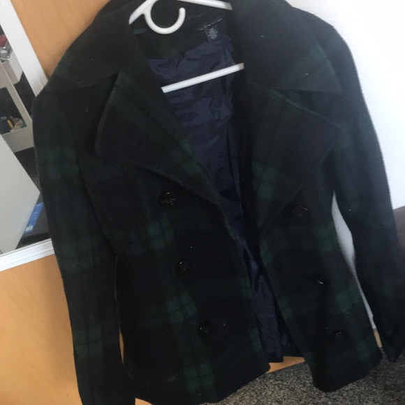 Tommy Hilfiger Jackets & Blazers - Plaid green/blue pea coat